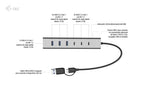 i-tec CAHUBMETAL7 hub de interfaz USB 3.2 Gen 1 (3.1 Gen 1) Type-A + Type-C 5 Mbit/s Gris (7)