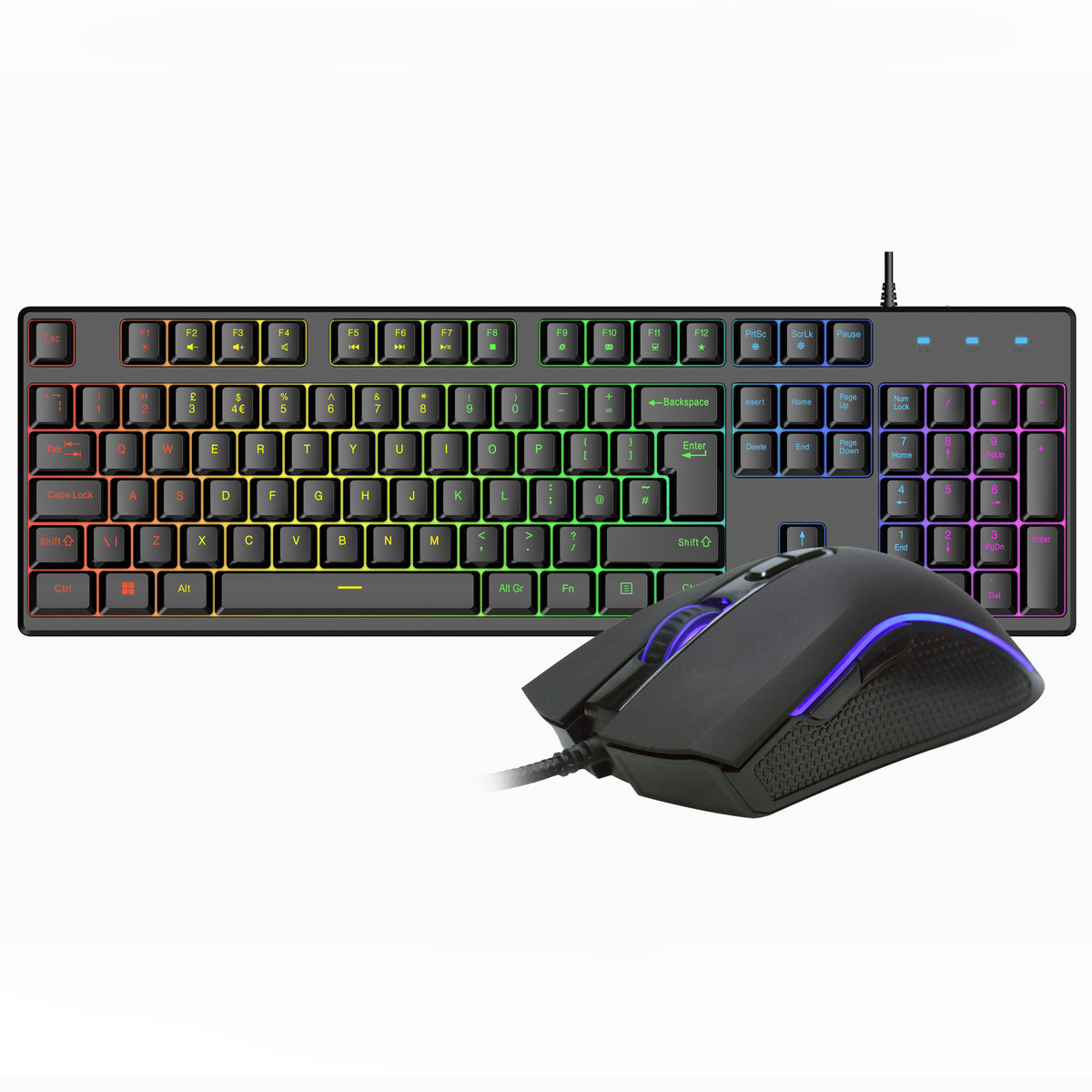 VIDA REBEL 2IN1 BLACK USB DESK KIT teclado Ratón incluido Juego QWERTY Inglés del Reino Unido Negro