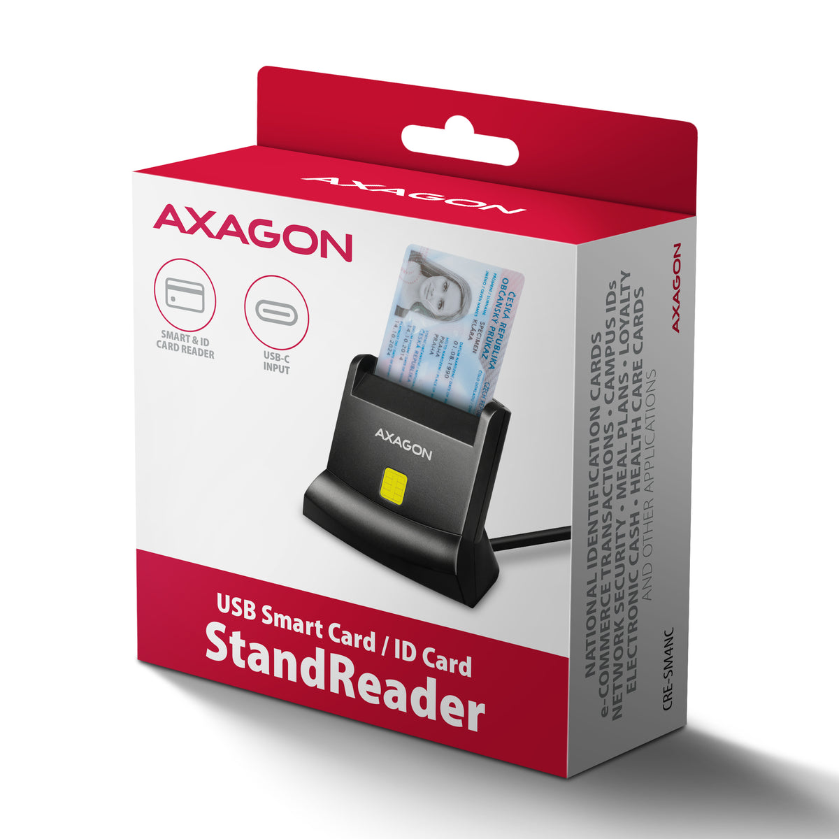 Axagon CRE-SM4NC lector de tarjeta inteligente Interior USB USB 2.0 Negro (6)