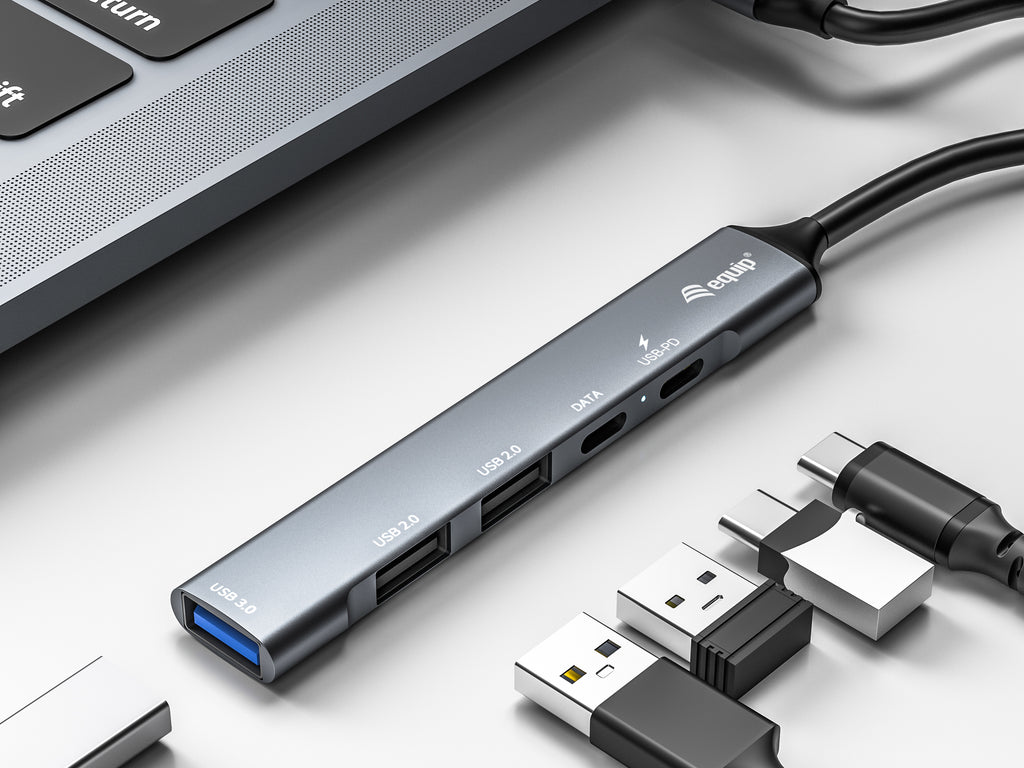 Equip 128962 hub de interfaz USB 3.2 Gen 1 (3.1 Gen 1) Type-C 5000 Mbit/s Plata (4)