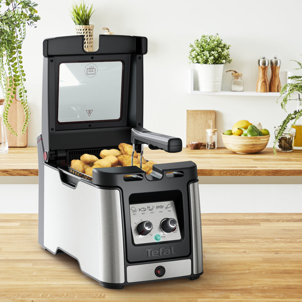 Tefal Clear Duo FR600D Sencillo 0,65 L Independiente 2000 W Freidora Negro, Acero inoxidable (6)