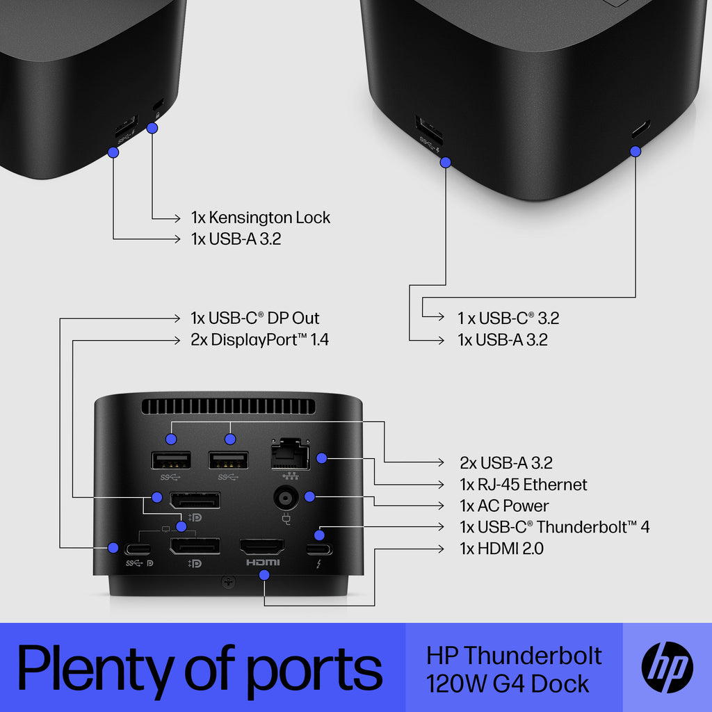 HP Thunderbolt 120W G4 Dock Wired Thunderbolt 4 Black (4)