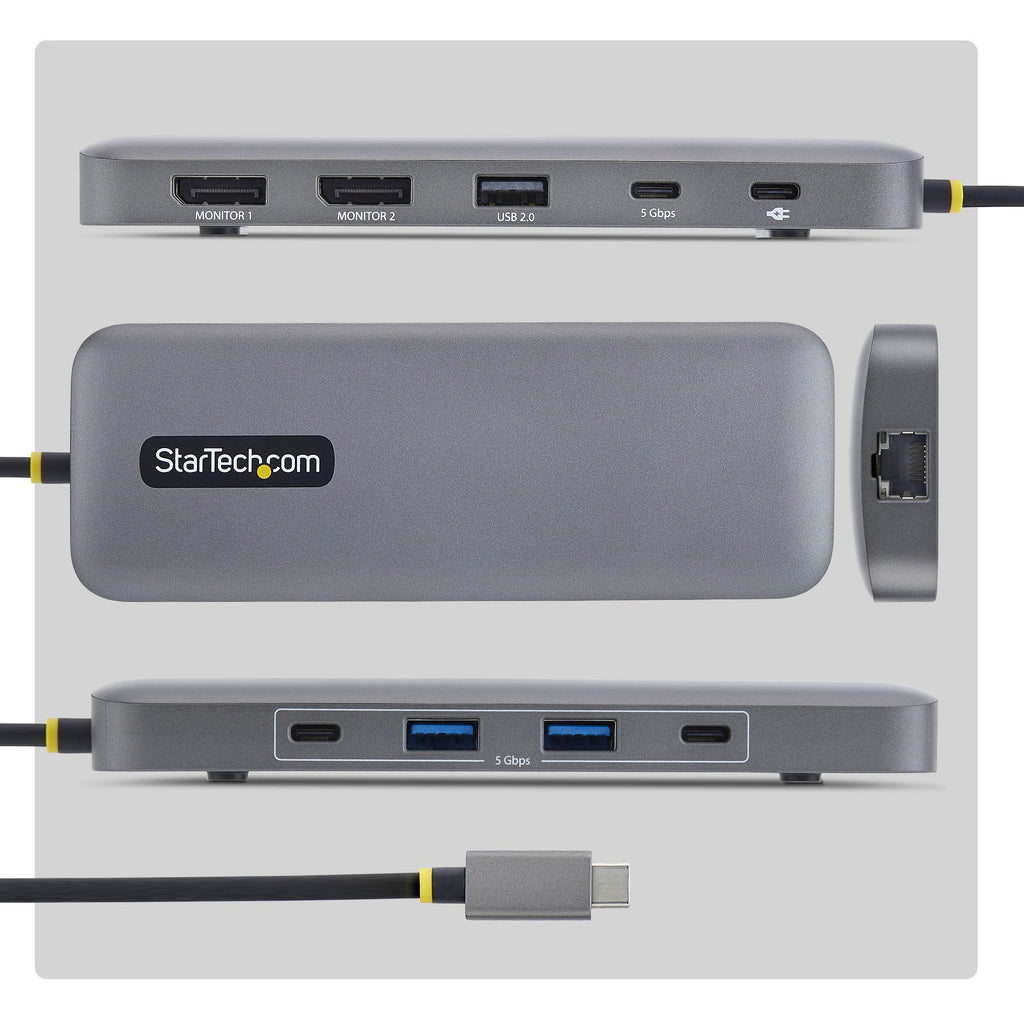 StarTech.com 189B-USBC-MULTIPORT base para portátil y replicador de puertos Alámbrico USB 3.2 Gen 1 (3.1 Gen 1) Type-C Gris (3)