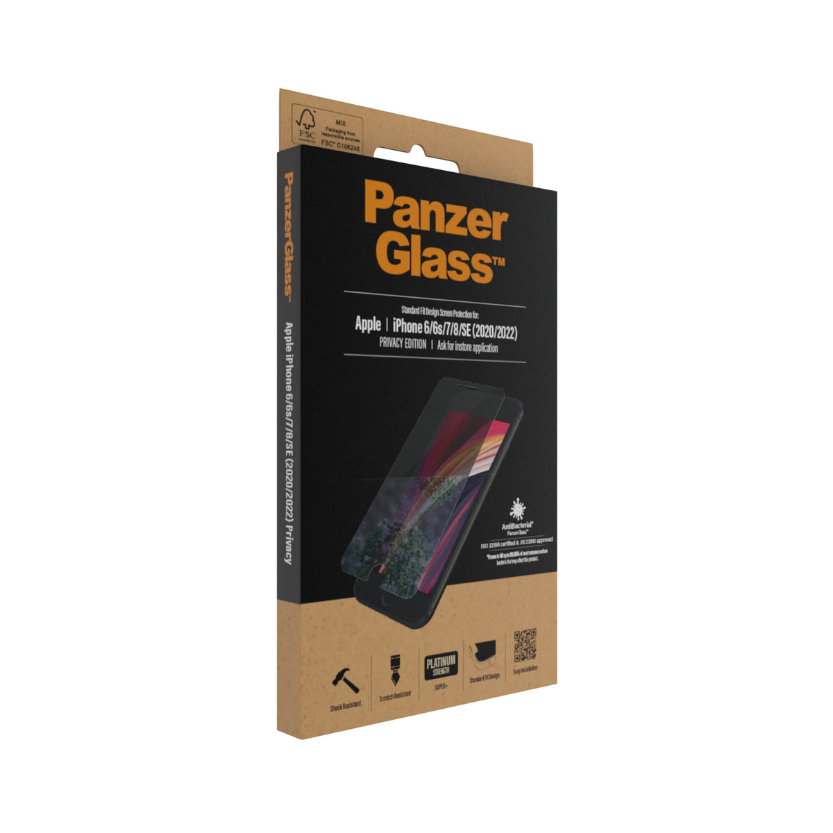 PanzerGlass ® Privacy Screen Protector iPhone SE (2020/2022) | 8 | 7 | 6 | 6s | Standard Fit Protector de pantalla Apple 1 pieza(s) (4)