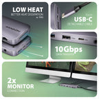 Axagon HMC-12GM2 base para portátil y replicador de puertos Alámbrico USB 3.2 Gen 2 (3.1 Gen 2) Type-C Gris (5)