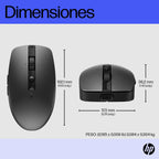 HP 715 Rechargeable Multi-Device Bluetooth Mouse ratón Oficina Ambidextro RF Wireless + USB Type-A 3000 DPI (5)