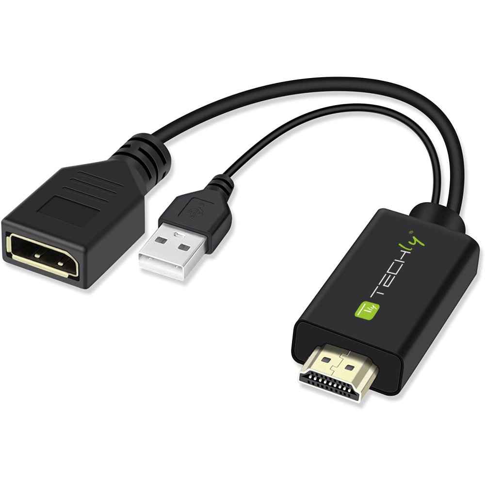 Techly ICOC-HDMI-DP12A adaptador de cable de vídeo HDMI tipo A (Estándar) DisplayPort Negro (2)
