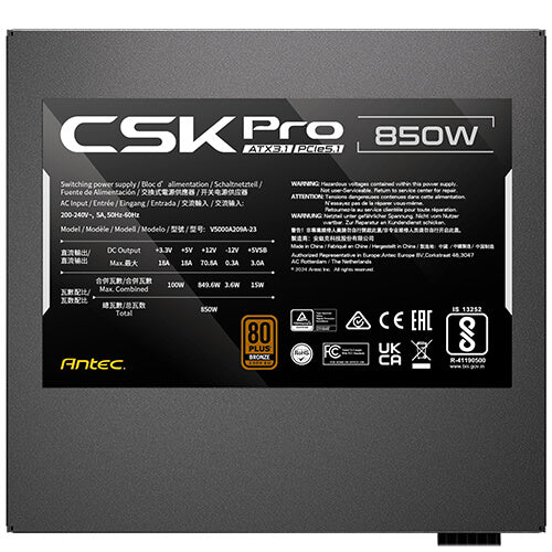 Antec CSK850 PRO fuente de alimentación semimodular ATX 3.1 de 850W