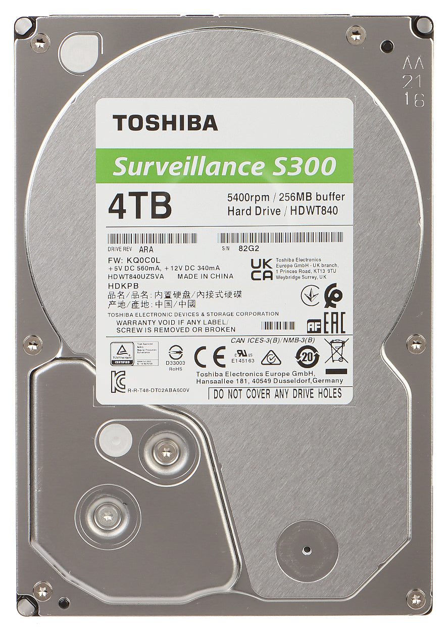 Toshiba S300 Surveillance, Disco duro, 4TB, interno, 3.5" (HDWT840UZSVA) (2)