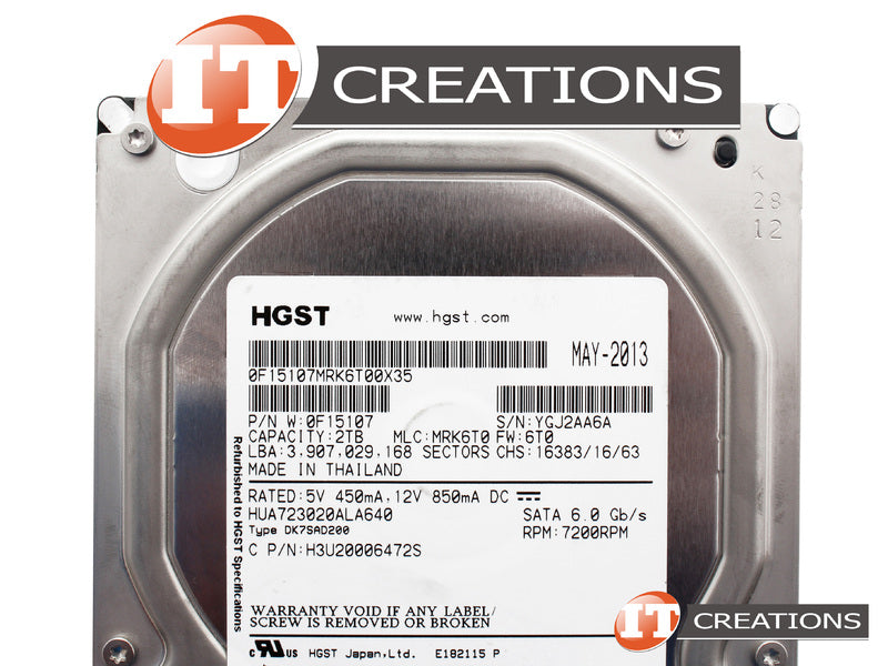 Dell 2TB 7.2K 3.5 SATA 3G HUA723020ALA640-RFB – Reacondicionado