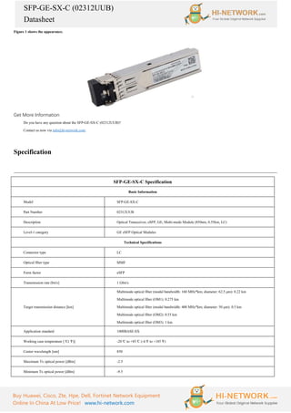 Cisco COMPATIBLE TRANSCEIVER SFP SFP-GE-SX-C-RFB – Reacondicionado
