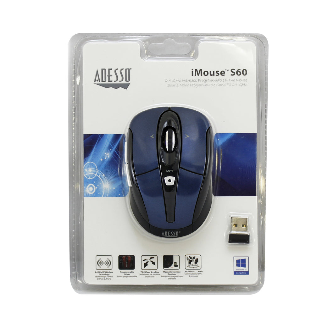 Adesso iMouse S60L - nano ratón inalámbrico programable 2.4 GHz vista 2