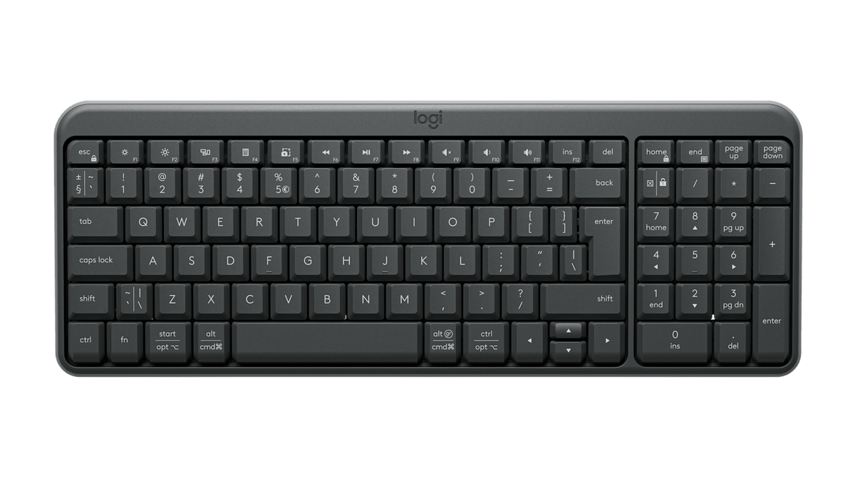 Logitech K250 teclado RF Wireless + Bluetooth Internacional de EE.UU. Grafito