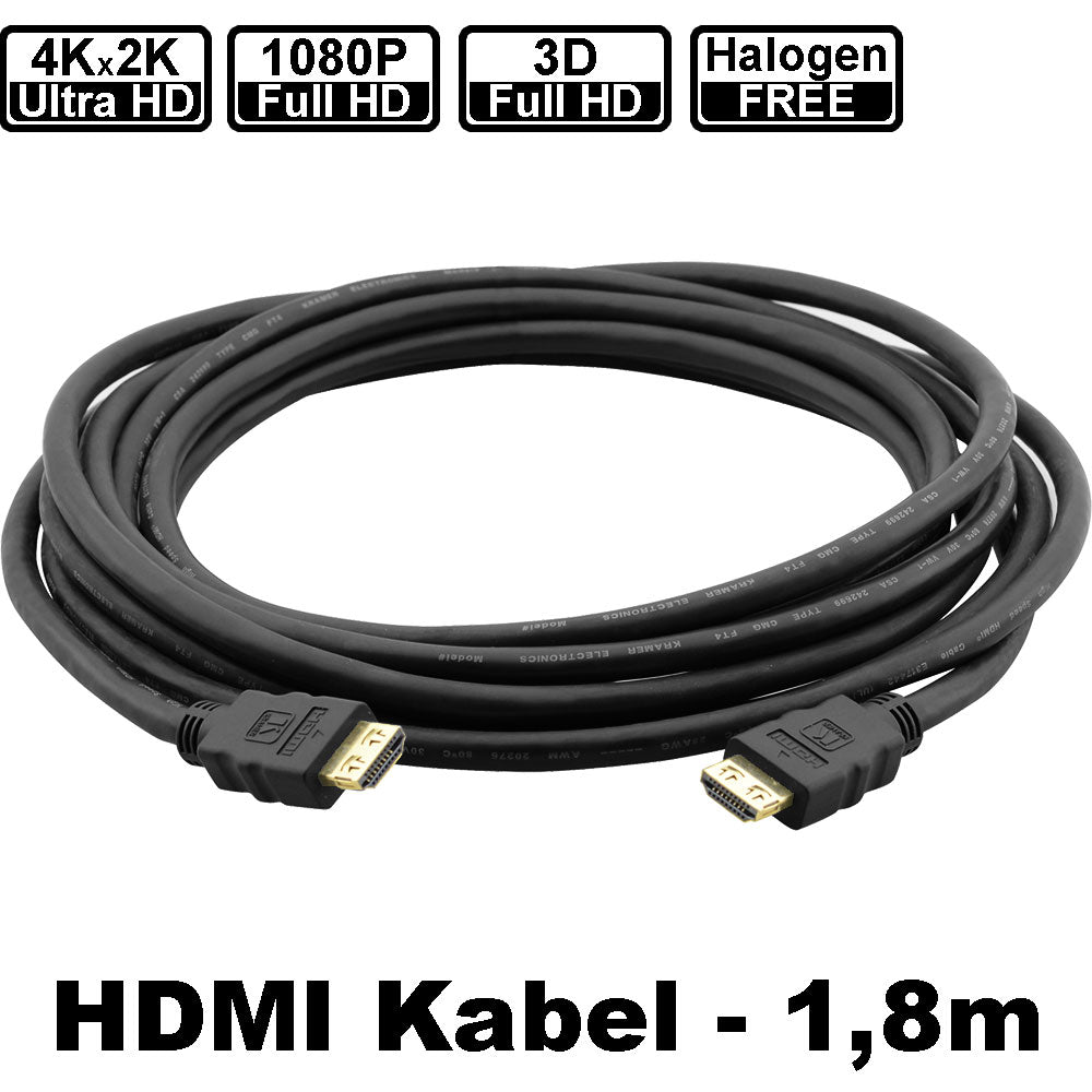 Kramer Electronics CLS-HM/HM/ETH HDMI cable 1.8m Type A negro