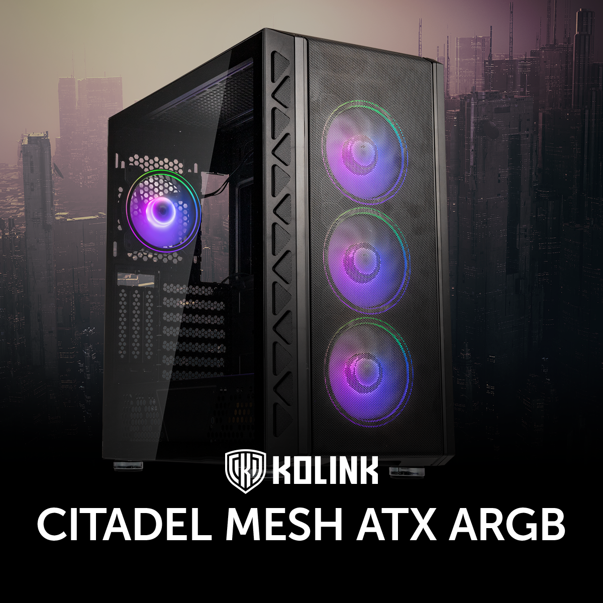 Caja Kolink Citadel Mesh Micro-ATX - Negro (3)