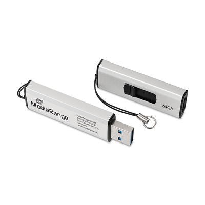 MediaRange MR917 USB flash drive 64 GB USB Type-A 3.2 Gen 1 negro, plata