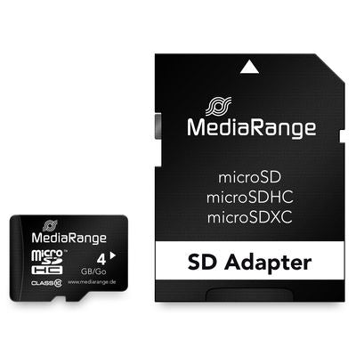 MediaRange MR956 memory card 4 GB MicroSDHC Class 10