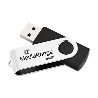 MediaRange 64GB USB 2.0 USB flash drive USB Type-A / Micro-USB negro, plata