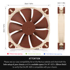 Noctua NF-A20 FLX ventilador para caja de ordenador 20 cm beige, marrón