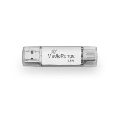MediaRange MR936 USB flash drive 32 GB USB Type-A / USB Type-C 3.2 Gen 1 plata
