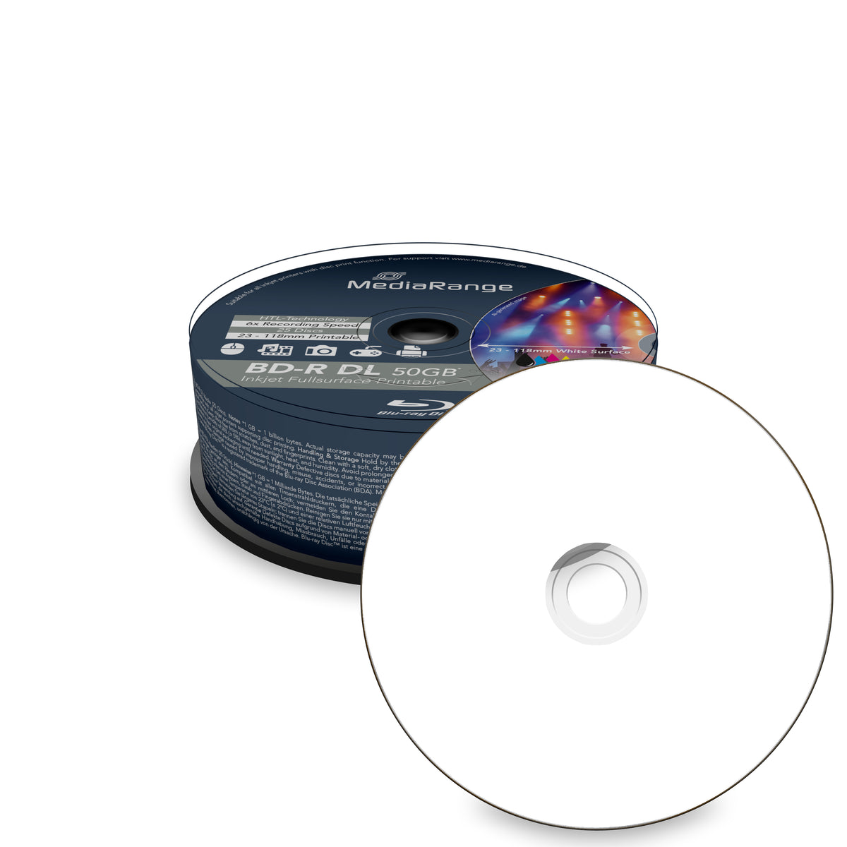 MediaRange MR510 blank Blu-Ray disc BD-R DL 50 GB 25 pc