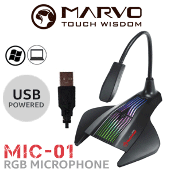 Micrófono flexible gaming y streaming Marvo Scorpion MIC-01 RGB alimentado (2)