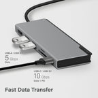 ALOGIC Ultra base USB-C UNI - 2 x USB-A; 1 x USB-C; 1 x ranura SD; 1x ranura