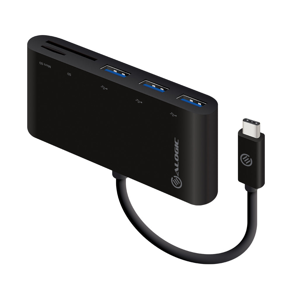 ALOGIC adaptador USB-C a lector de tarjetas múltiple y hub USB de 3 puertos