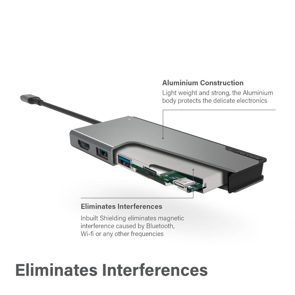 ALOGIC Ultra base USB-C UNI - 2 x USB-A; 1 x USB-C; 1 x ranura SD; 1x ranura