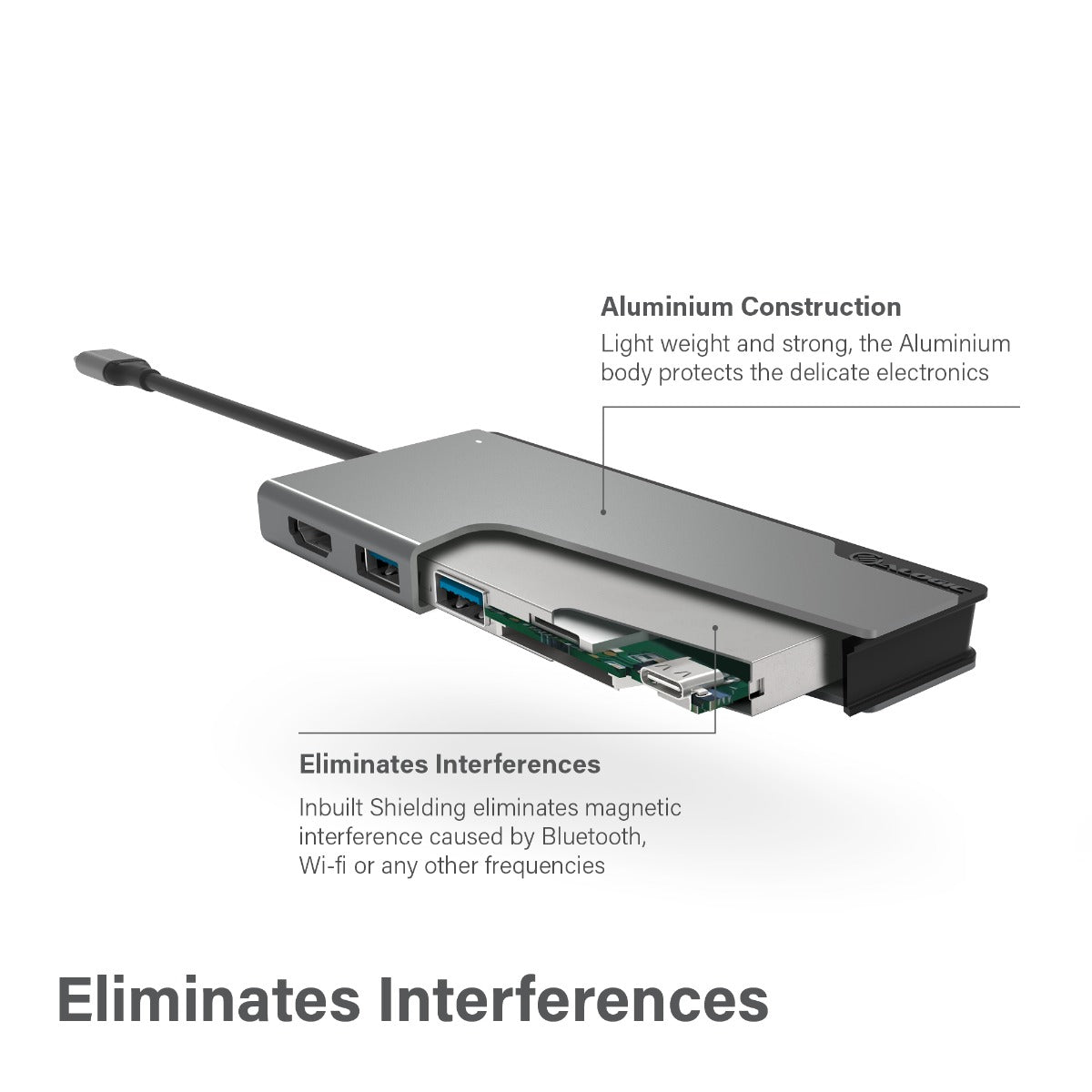 ALOGIC Ultra base USB-C UNI - 2 x USB-A; 1 x USB-C; 1 x ranura SD; 1x ranura