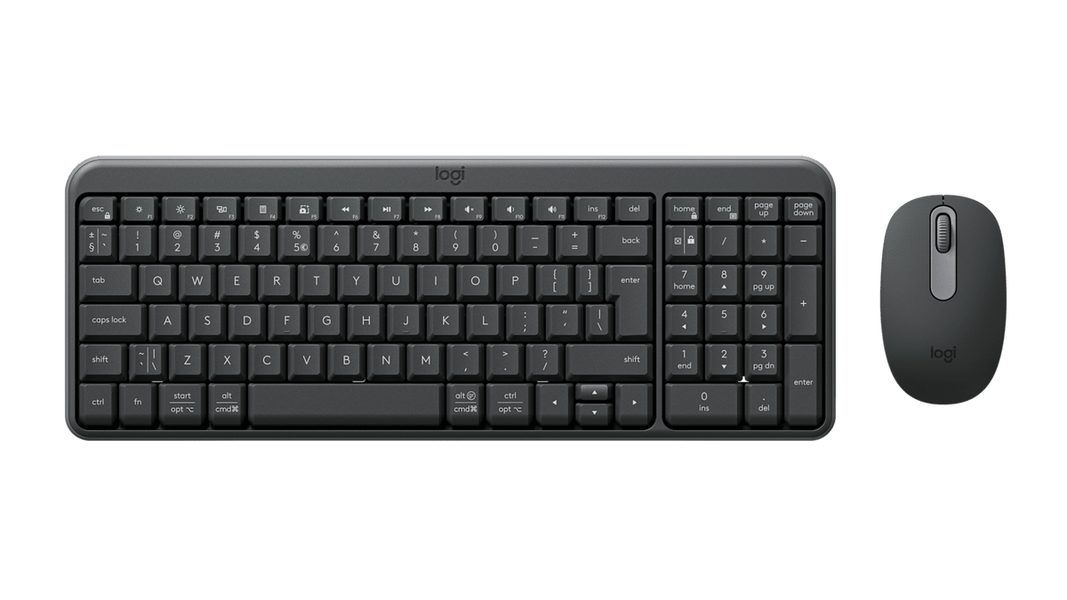 Logitech MK250 teclado RF Wireless + Bluetooth Internacional de EE.UU. Grafito