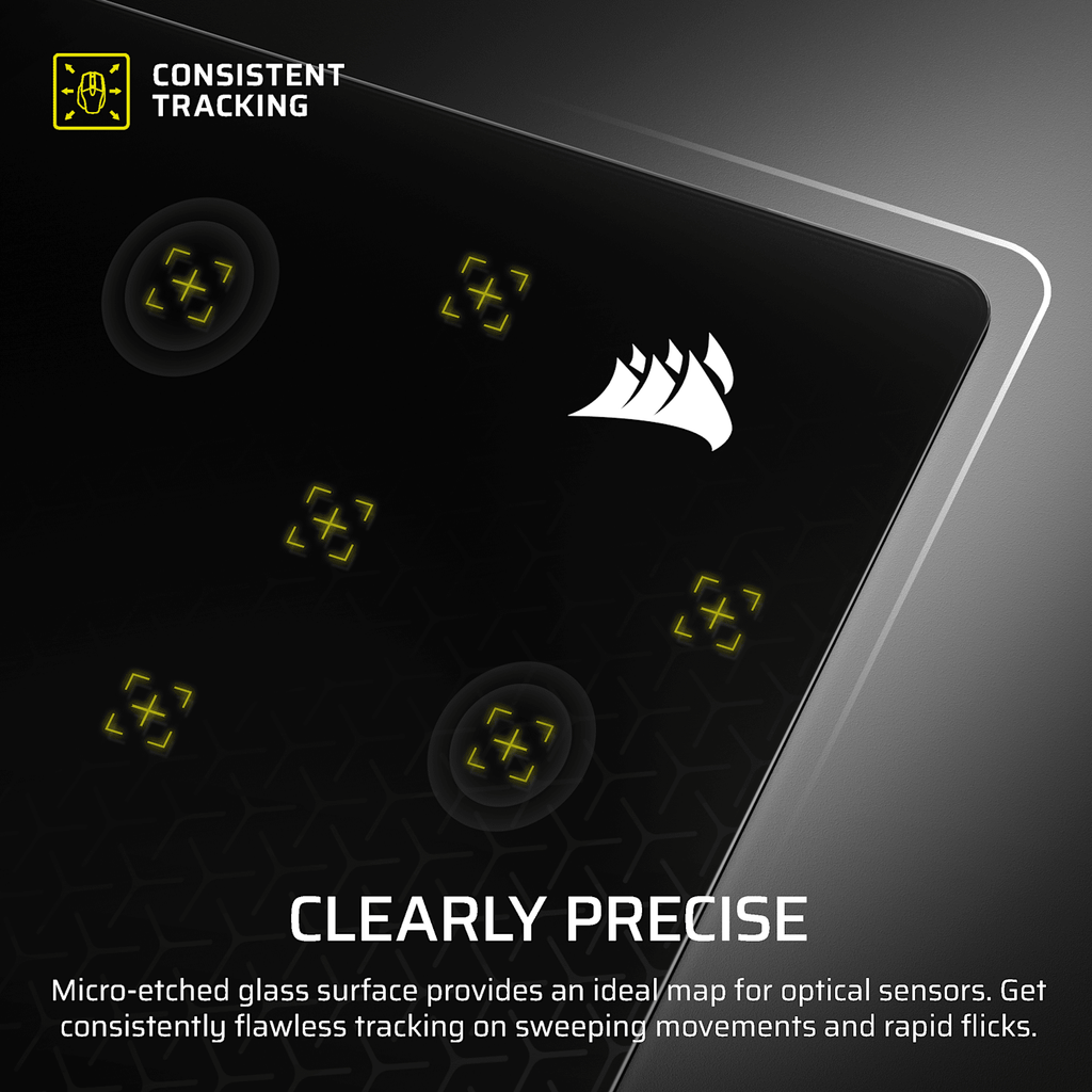 Corsair MM Glass Grande alfombrilla de ratón Gaming Negro
