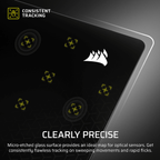 Corsair MM Glass Grande alfombrilla de ratón Gaming Negro