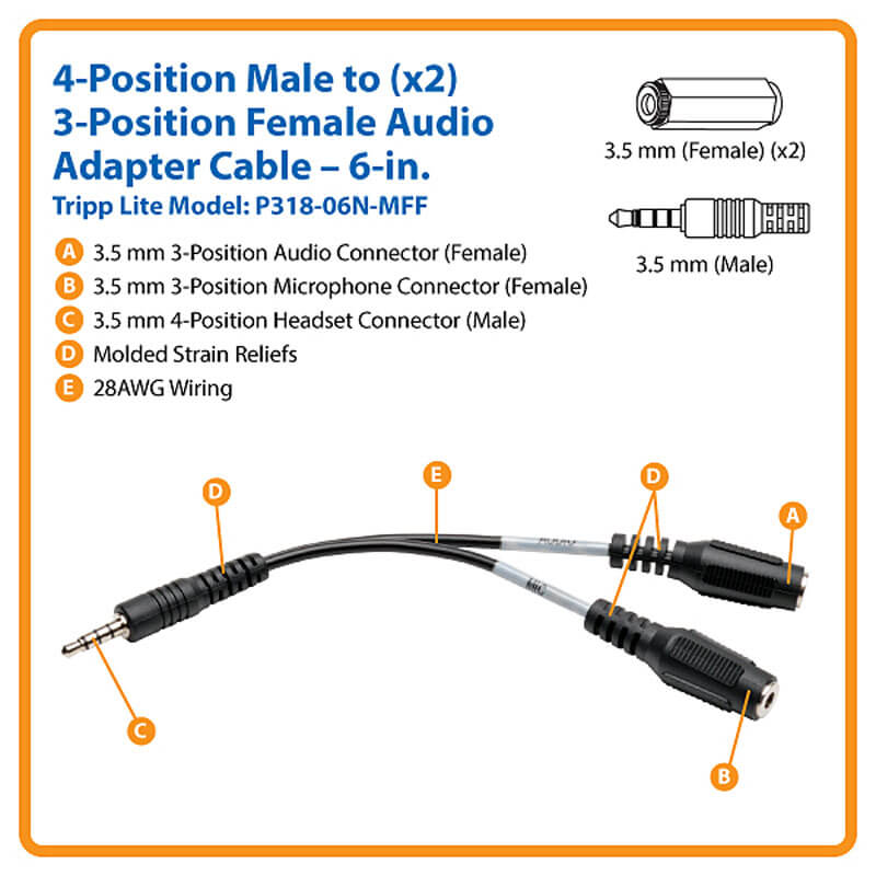 Eaton 3.5 Mm 3-Position To 3.5 Mm P318-06N-MFF