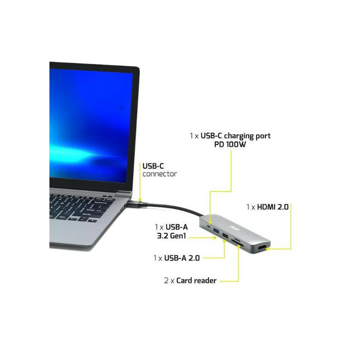 Port Designs 900162 hub de interfaz USB Type-C Plata (2)