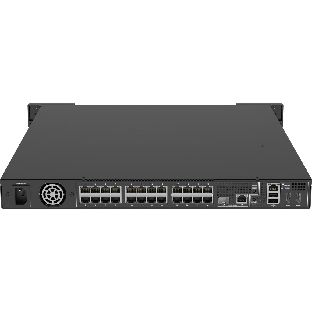 NVR - 24 canales - 2 x 6 TB - 12 TB - en red - PoE - 1U - montaje en bastidor