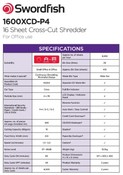 Swordfish 1600XCD Cross Cut Shredder (3)