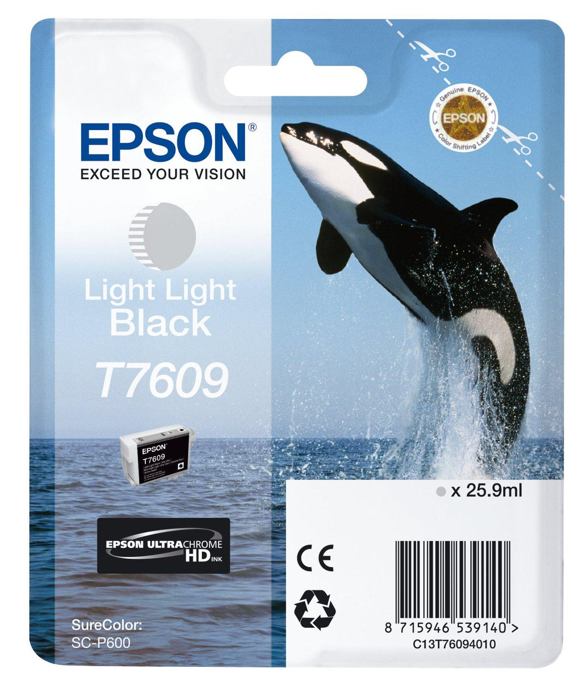 Epson C13T76094010 - 26 ml, negro claro, original, blíster