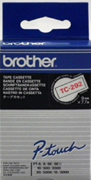 Brother TC292 Blanco rojo Rollo 1 uds cinta