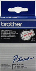 Brother TC292 Blanco rojo Rollo 1 uds cinta
