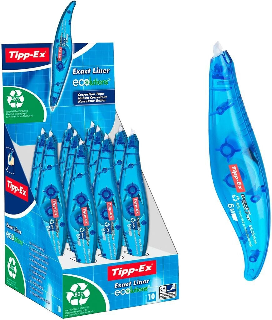 TIPP-EX Exact Liner cinta correctora 6m Azul Blanco 10 piezas