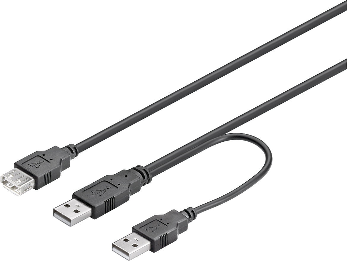 Deltaco USB2-16 cable USB 2.0 0.3 m 2 x USB A USB A 0.48 Gbit/s Negro